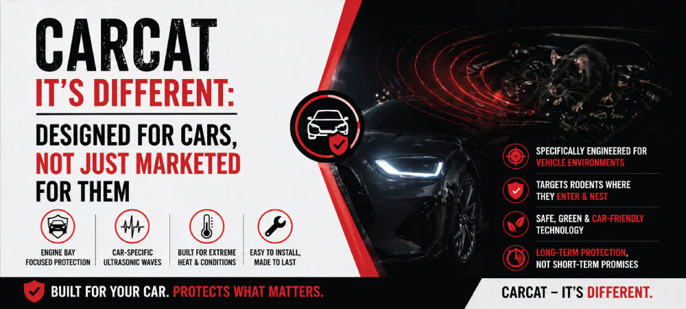 Discover why CARCAT is the leading choice for car engine protection. Featuring heat resistance, water-proof construction, and a 7-year durability track record.